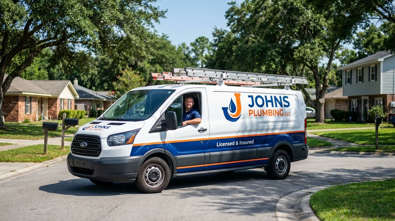 Johns Plumbing LLC service van in Bloomingdale, NJ